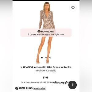 Michael Costello x Revolve Snakeskin Mini Dress